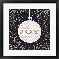 Jolly Holiday Ornaments Joy Metallic Framed Print