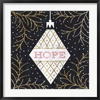 Jolly Holiday Ornaments Hope Metallic Fine Art Print