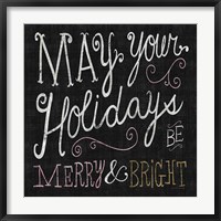 Quirky Christmas Merry and Bright Metallic Fine Art Print