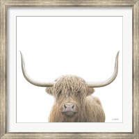 Highland Cow Sepia Sq Fine Art Print