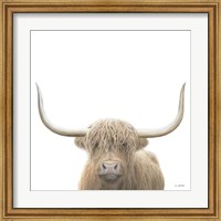 Highland Cow Sepia Sq Fine Art Print