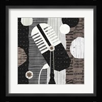 Rock N Roll Mic Neutral Framed Print