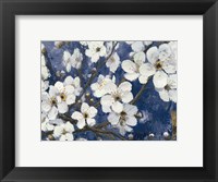 Cherry Blossoms I Indigo Crop Fine Art Print