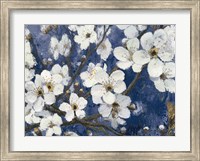 Cherry Blossoms I Indigo Crop Fine Art Print