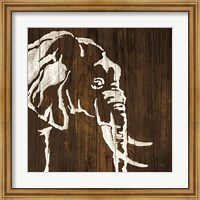 White Elephant on Dark Wood Fine Art Print