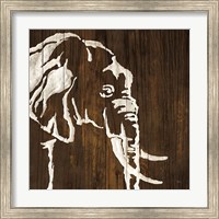 White Elephant on Dark Wood Fine Art Print