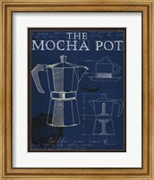 Coffee Blueprint II Indigo Fine Art Print