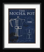 Coffee Blueprint II Indigo Fine Art Print