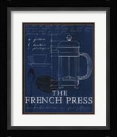 Coffee Blueprint I Indigo Fine Art Print