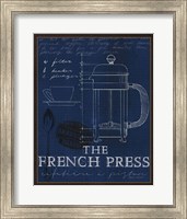 Coffee Blueprint I Indigo Fine Art Print