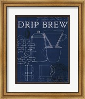 Coffee Blueprint III Indigo Fine Art Print