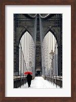 Brooklyn Bridge Meets Red Fine Art Print