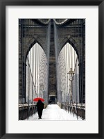 Brooklyn Bridge Meets Red Fine Art Print