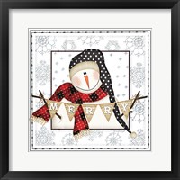 Merry Snowman Framed Print