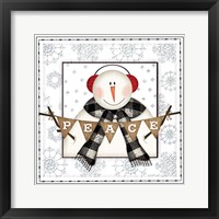 Peace Snowman Framed Print