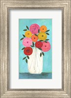 Bright Flowers - Teal Background I Fine Art Print