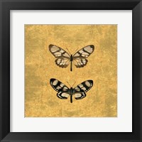 Pair of Butterflies on Gold Fine Art Print