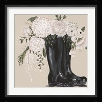 Flowers and Black Boots Fine Art Print