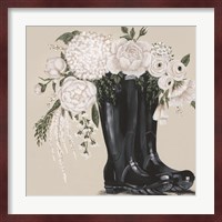 Flowers and Black Boots Fine Art Print