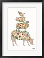 Floral Stacked Animals Fine Art Print