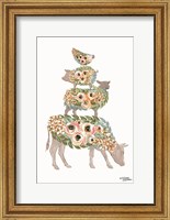 Floral Stacked Animals Fine Art Print