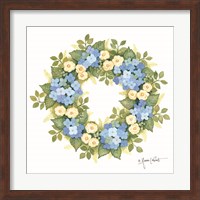 Hydrangeas in Bloom Wreath Fine Art Print