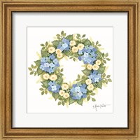 Hydrangeas in Bloom Wreath Fine Art Print