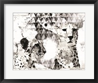 Modern Black & White Cheetahs Framed Print
