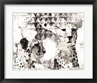 Modern Black & White Cheetahs Framed Print