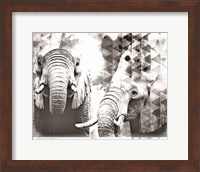 Modern Black & White Elephants Fine Art Print