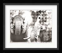 Modern Black & White Elephants Framed Print
