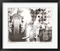 Modern Black & White Elephants Framed Print
