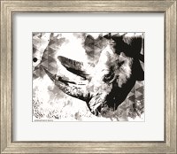 Modern Black & White Rhino Fine Art Print