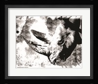 Modern Black & White Rhino Framed Print