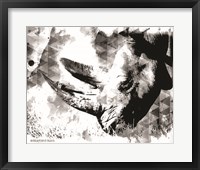 Modern Black & White Rhino Framed Print