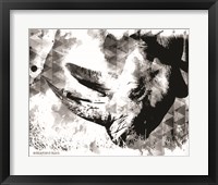 Modern Black & White Rhino Framed Print