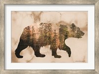 Brown Woods Bear Silhouette Fine Art Print