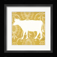 Cow Silhouette Framed Print