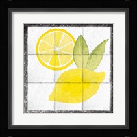Citrus Tile VI Black Border Framed Print