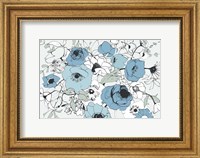 Watercolor Black Lined Poppies Mix Fine Art Print