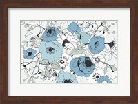 Watercolor Black Lined Poppies Mix Fine Art Print