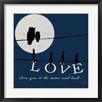 Moon Love I Indigo Fine Art Print