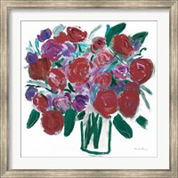 Burgundy Roses on White Fine Art Print