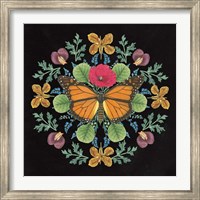 Butterfly Mandala I Black Fine Art Print