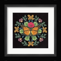 Butterfly Mandala I Black Framed Print