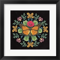 Butterfly Mandala I Black Framed Print