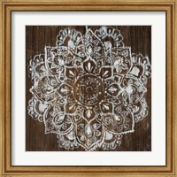 Mandala on Dark Wood Fine Art Print