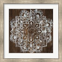 Mandala on Dark Wood Fine Art Print