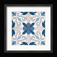 Gypsy Wall Tile 14 Blue Gray Framed Print
