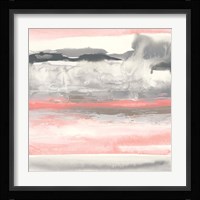 Charcoal and Coral I Framed Print